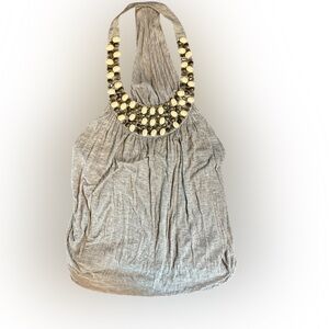 Vintage Gray‎ Beaded Women's Top